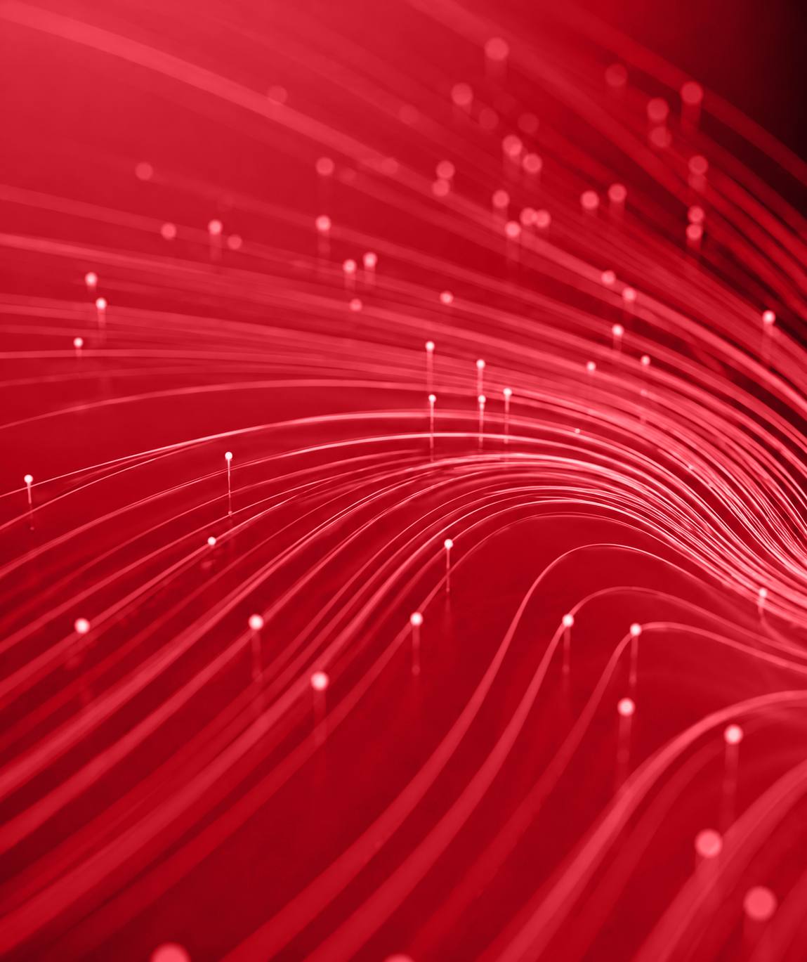 Abstract red fibre-optic waves