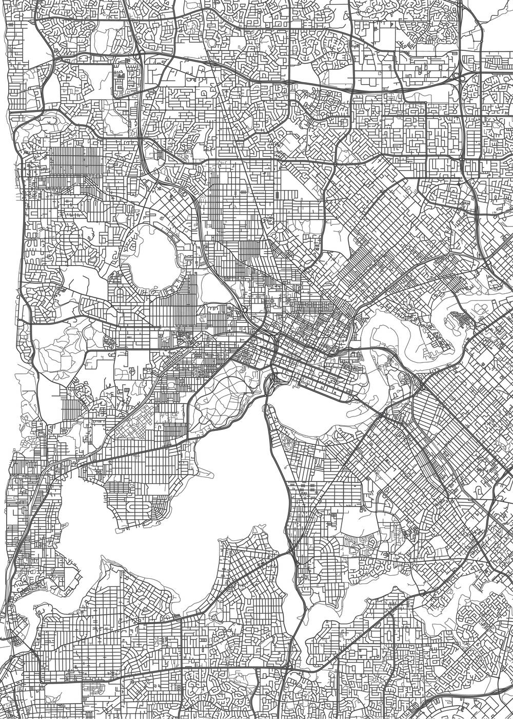Street grid map of Perth metro area